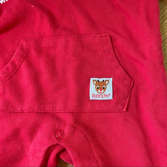 RUDOLPH THE RED NOSED REINDEER BABY ONE PIECE ROMPER OUTFIT SIZE 3 MONTHS - Picture 5 of 5